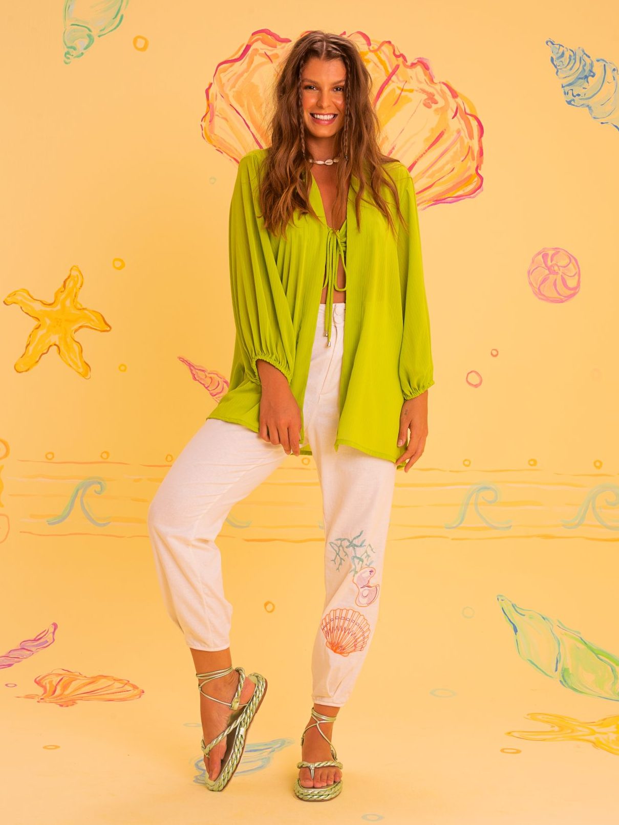 Kimono Bordado Concha